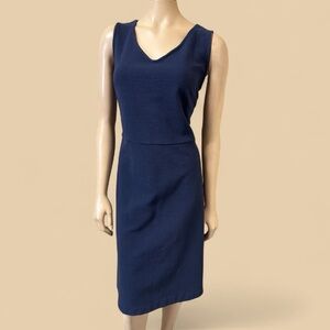 Classic Talbots Shift Dress X size 12/14 Plus 12W Navy Blue Sleeveless‎